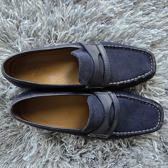 Cole Haan | Shoes | Cole Haan Blue And Gray Suede Loafers 